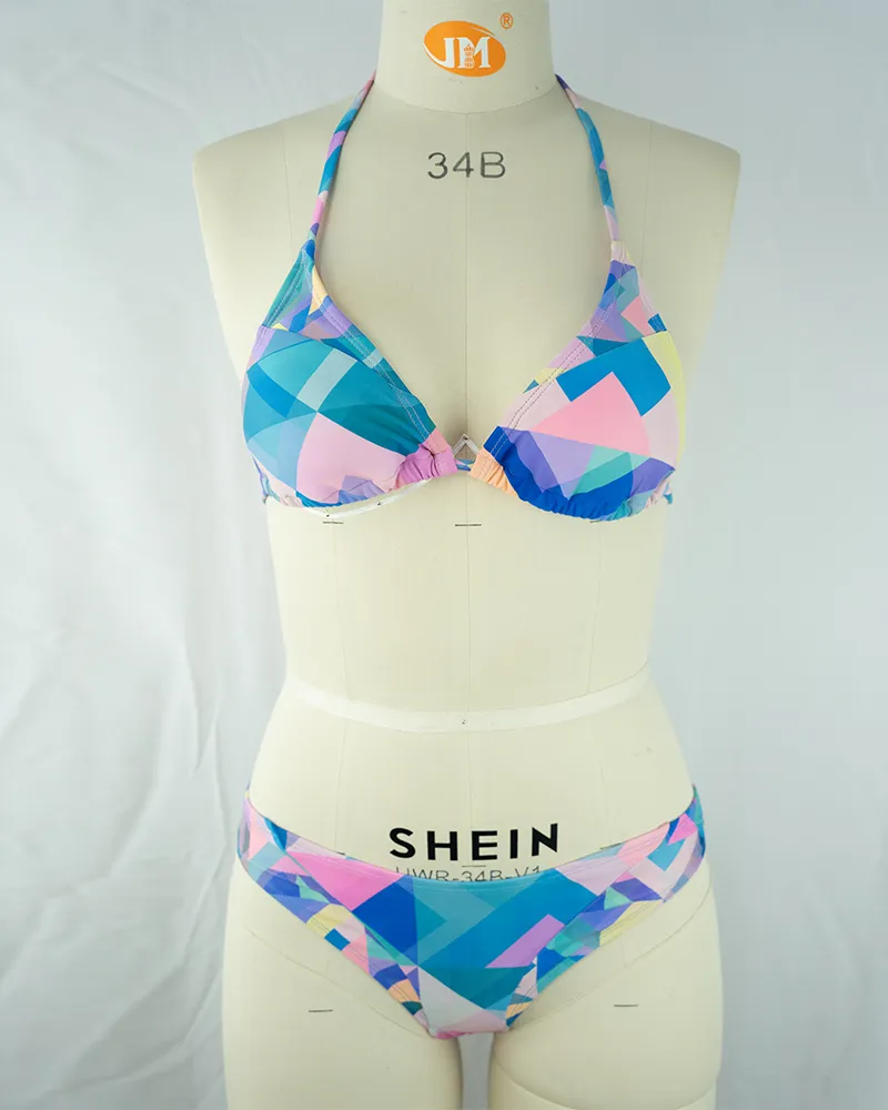 Multicolor Geometric Bikini Set01
