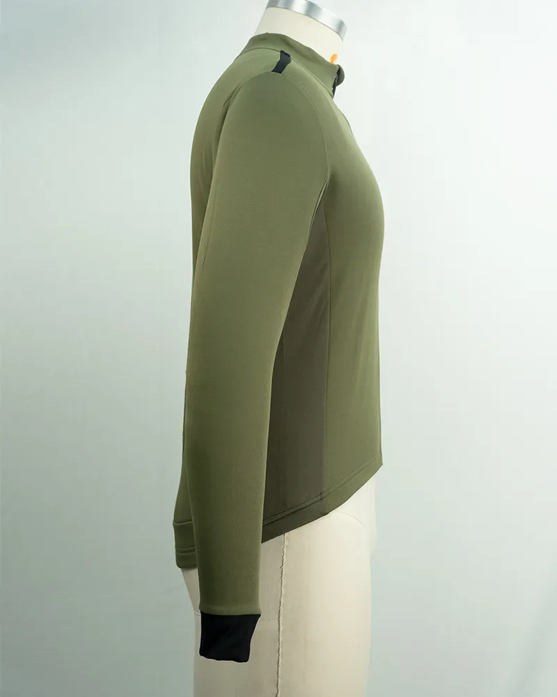 Olive Green Long Sleeve Cycling Jersey (2)