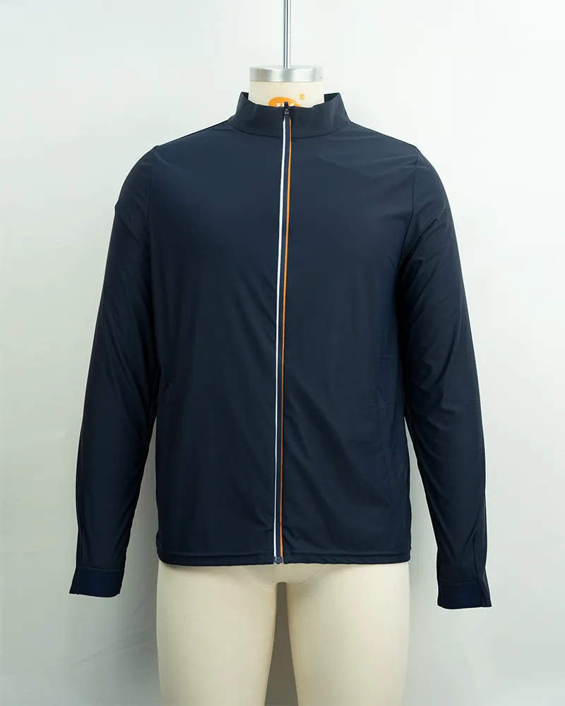 Men’s Navy Blue Zip-Up Jacket – Breathable and Stylish Outdoor Wear-1