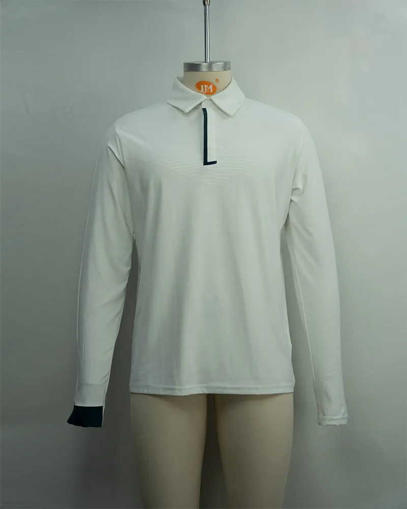 Men’s White Long Sleeve Polo Shirt-1