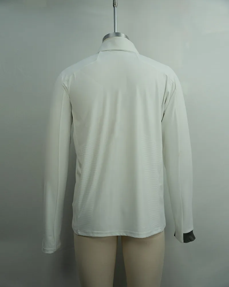 Men’s White Long Sleeve Polo Shirt-2