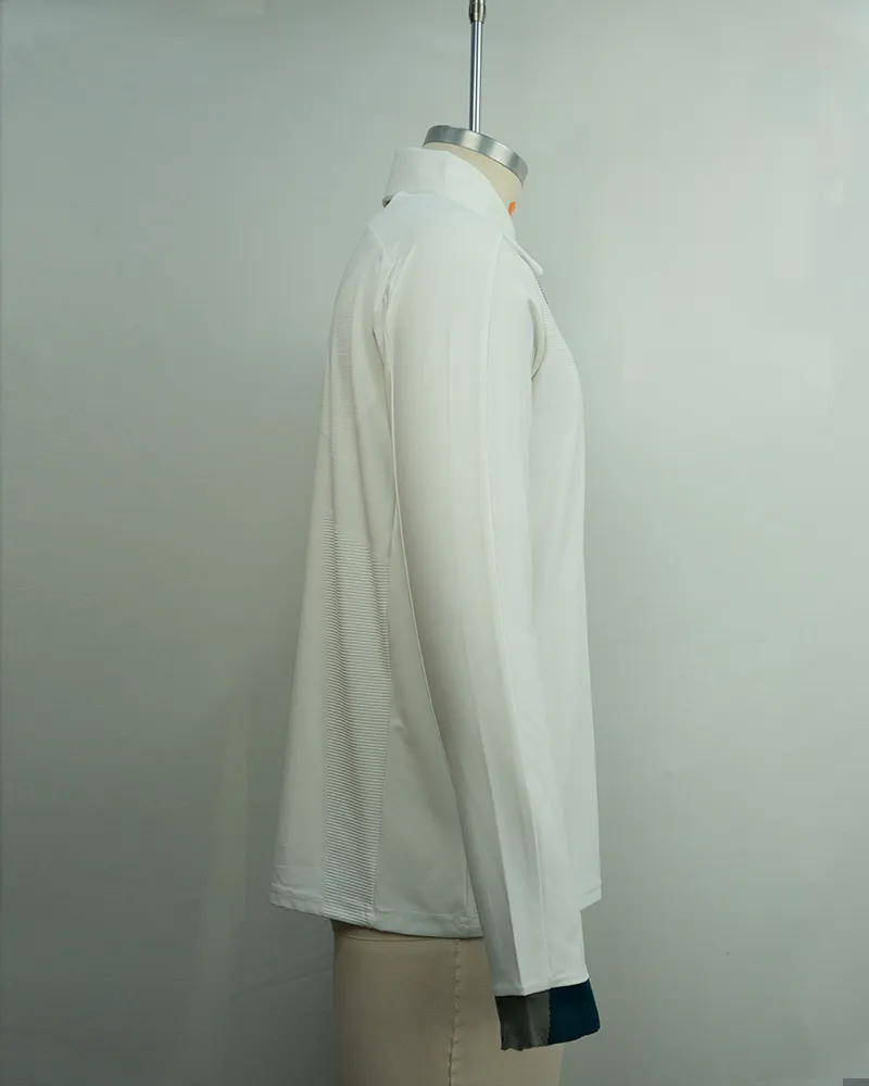 Men’s White Long Sleeve Polo Shirt-4