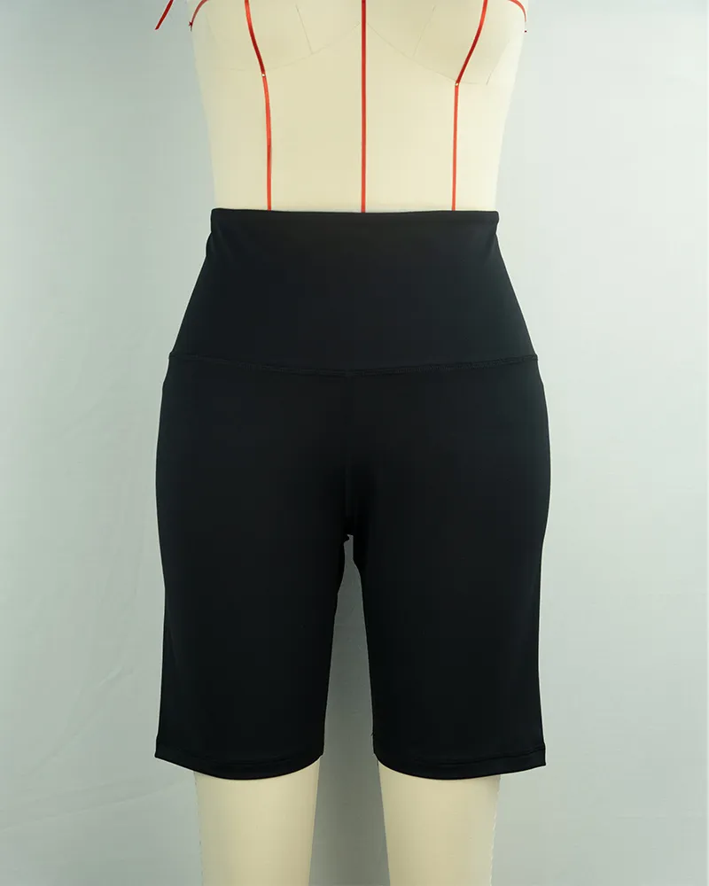 Women’s Black High-Waist Athletic Shorts-1