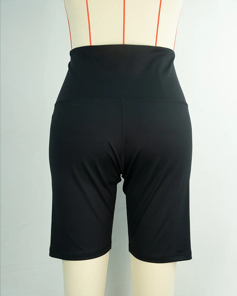 Women’s Black High-Waist Athletic Shorts-2