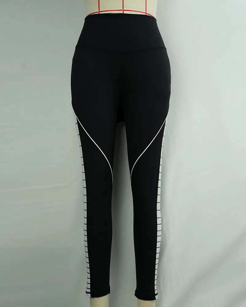Women`s Black High Waist Yoga Pants-1
