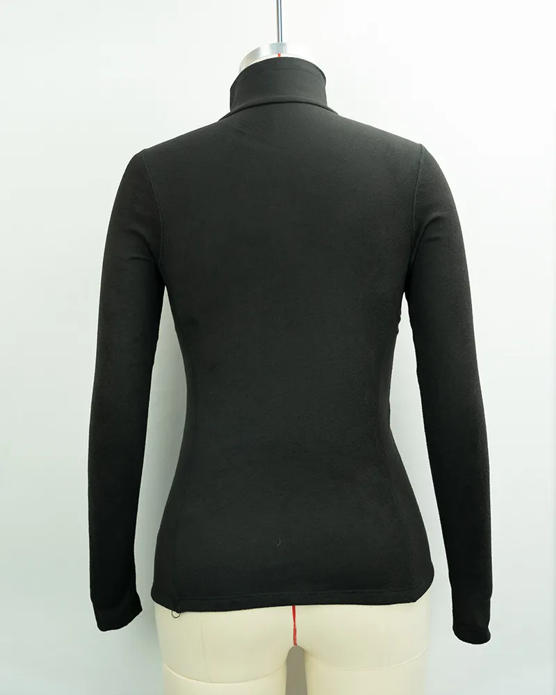 Women’s Black Quarter-Zip Long Sleeve Top-2