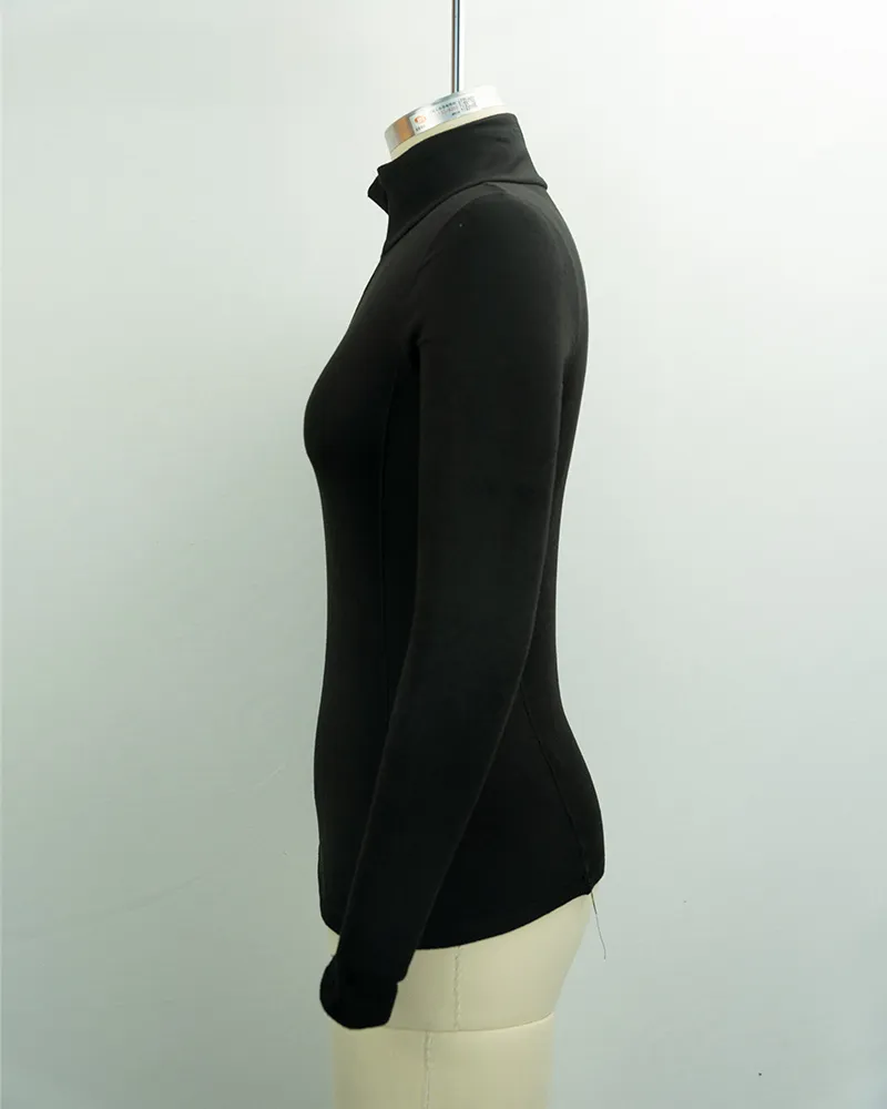 Women’s Black Quarter-Zip Long Sleeve Top-3