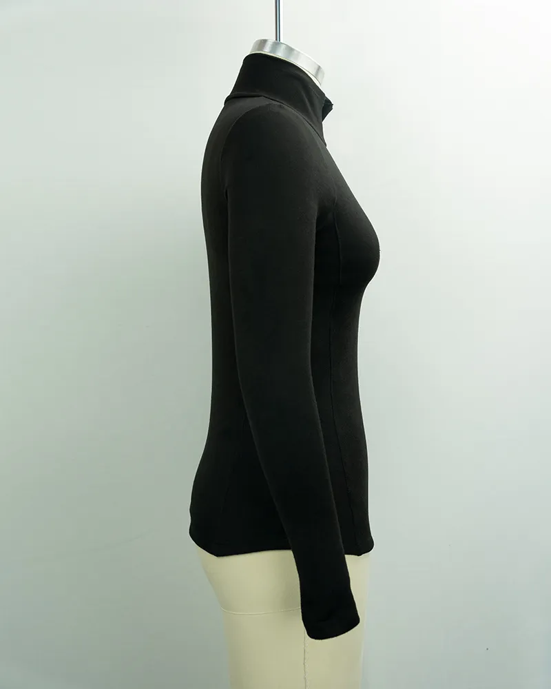 Women’s Black Quarter-Zip Long Sleeve Top-4