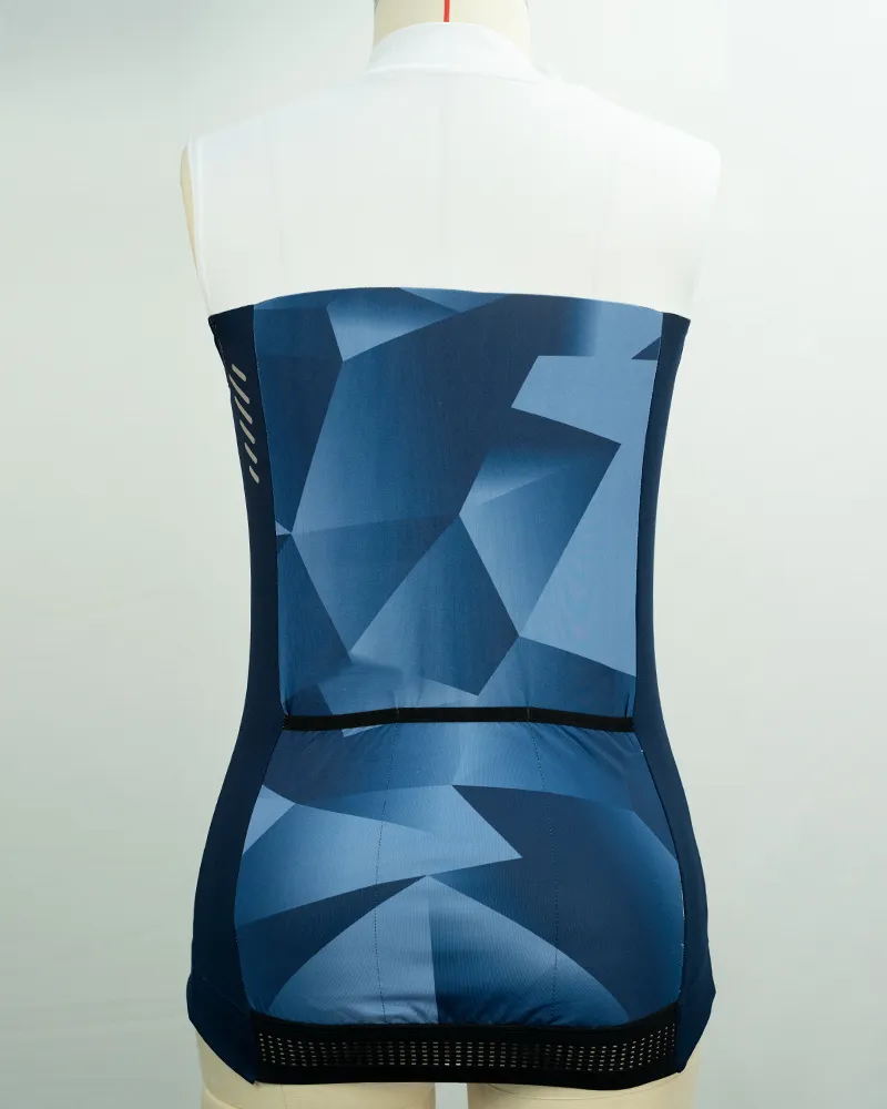 Women’s Blue Geometric Pattern Cycling Vest-2