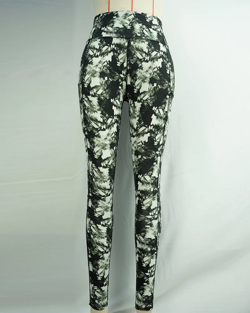 Women`s Dark Green High Waist Yoga Pants-1