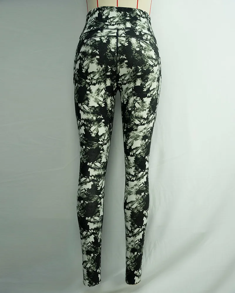 Women`s Dark Green High Waist Yoga Pants-2