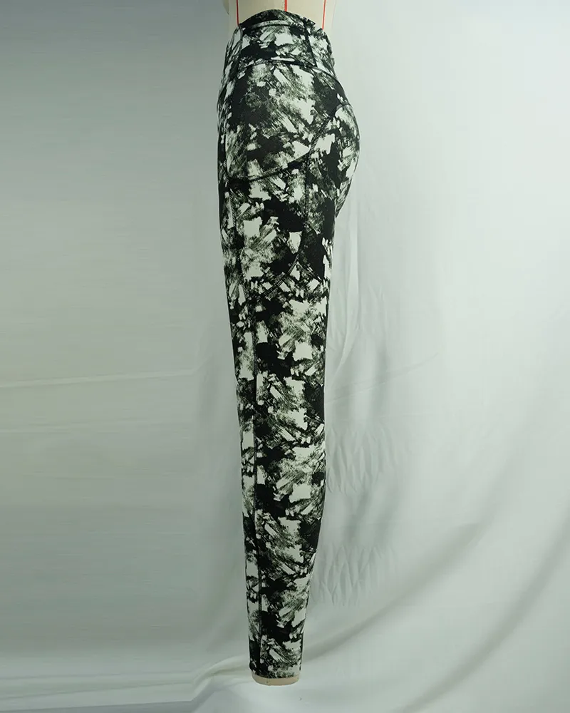 Women`s Dark Green High Waist Yoga Pants-3