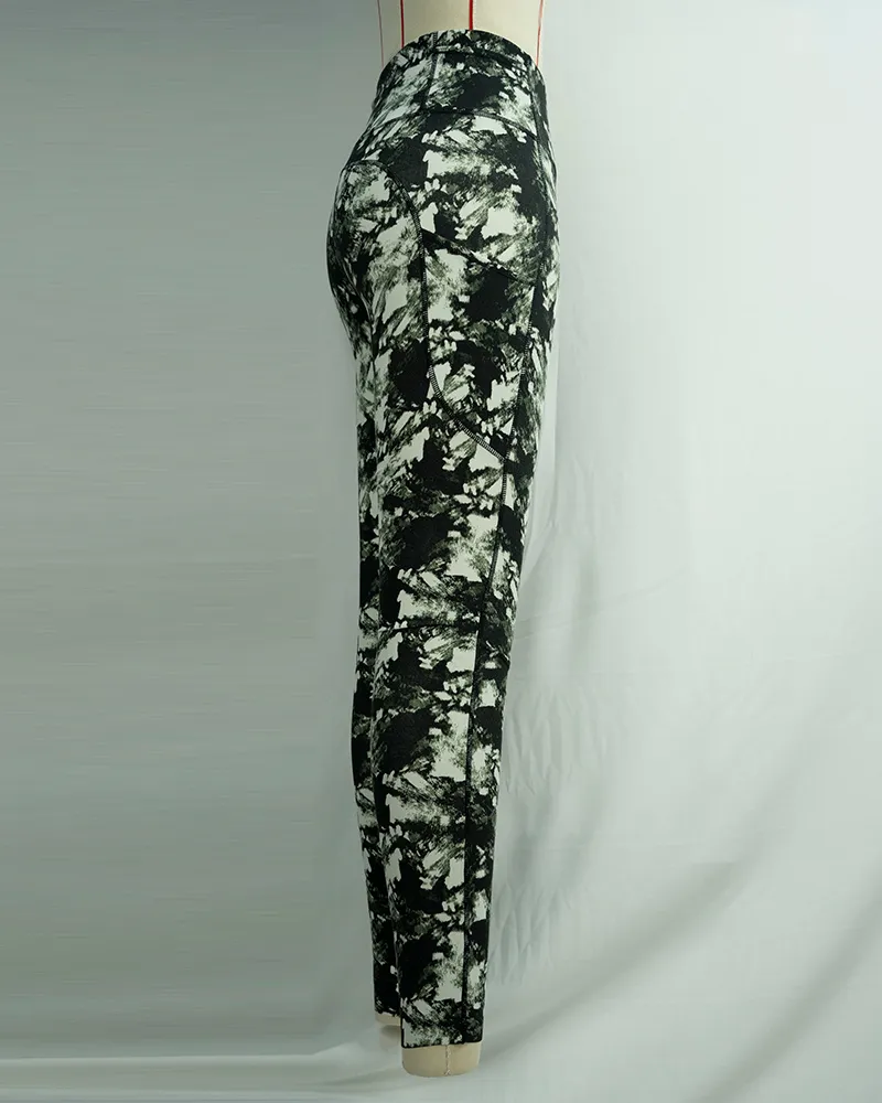 Women`s Dark Green High Waist Yoga Pants-4