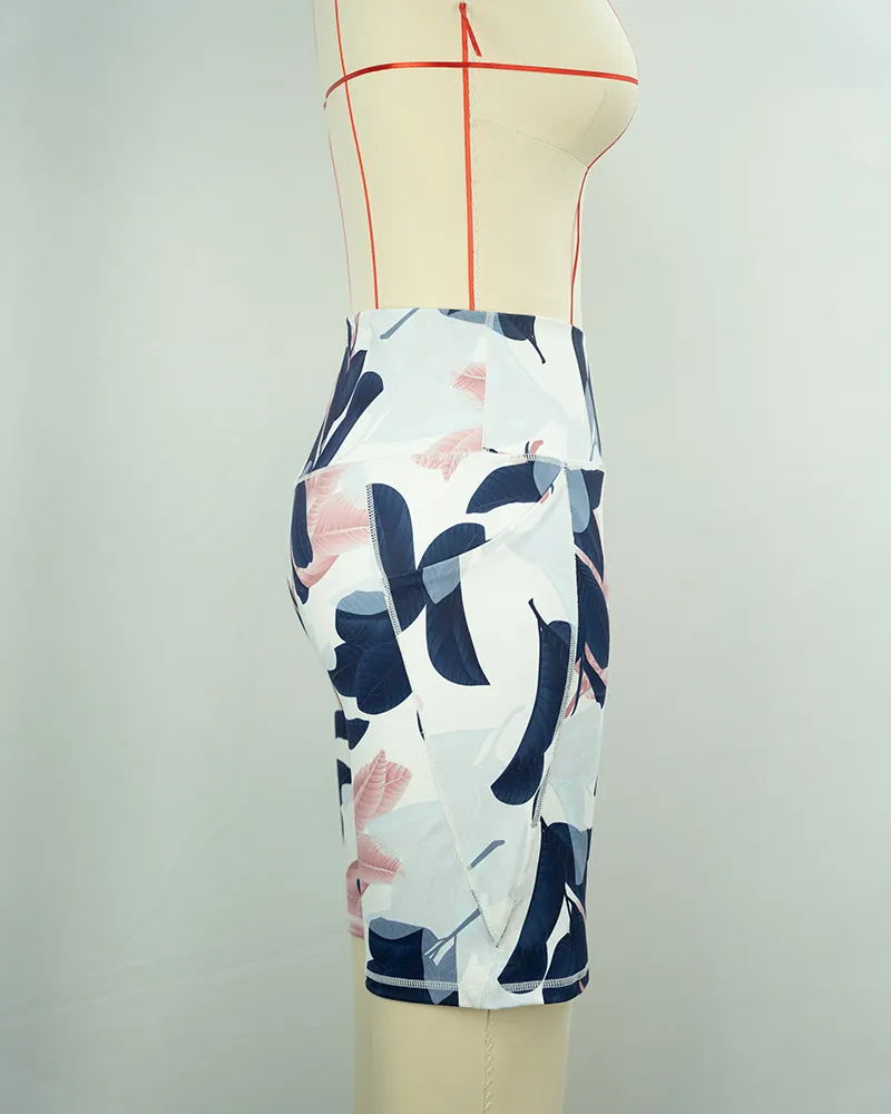 Women’s Floral Print Athletic Shorts-4