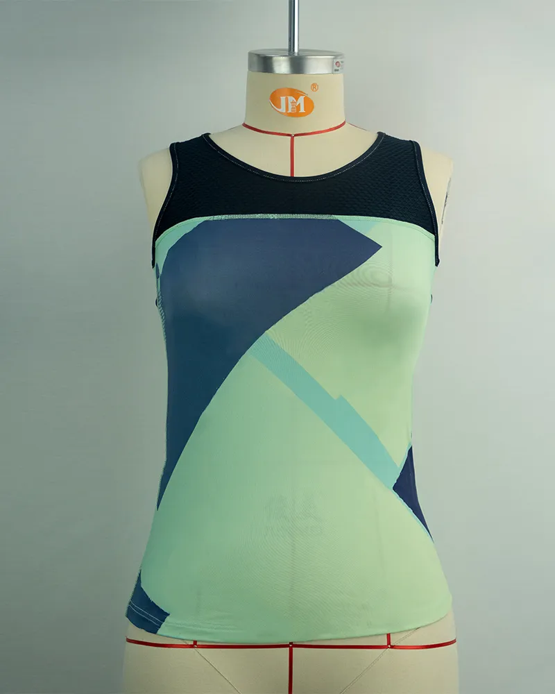 Women’s Geometric Print Racerback Tank Top-1