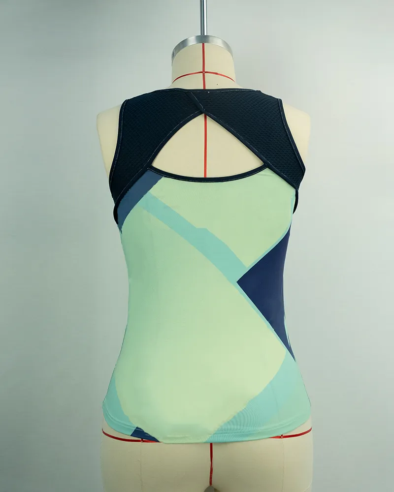 Women’s Geometric Print Racerback Tank Top-2