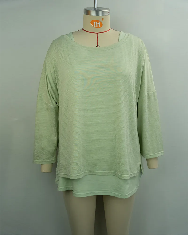 Women’s Mint Green Long Sleeve Casual Tunic-1