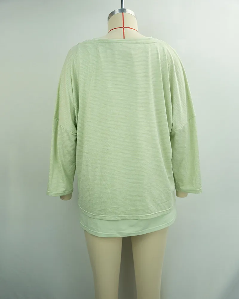 Women’s Mint Green Long Sleeve Casual Tunic-2