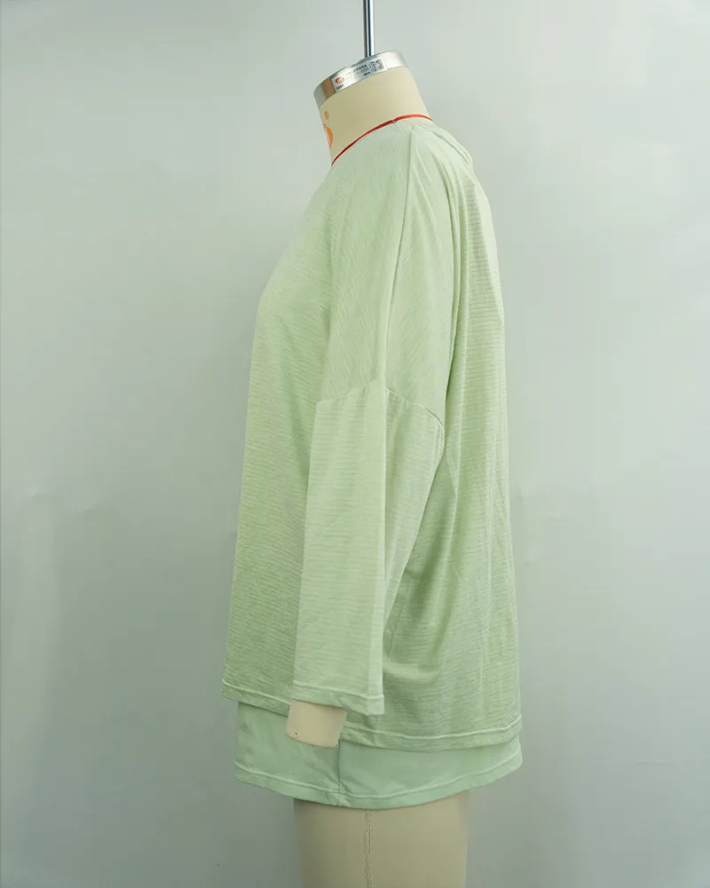 Women’s Mint Green Long Sleeve Casual Tunic-3