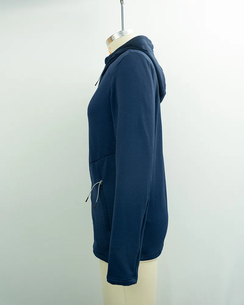 Women’s Navy Blue Hooded Zip Jacket-3
