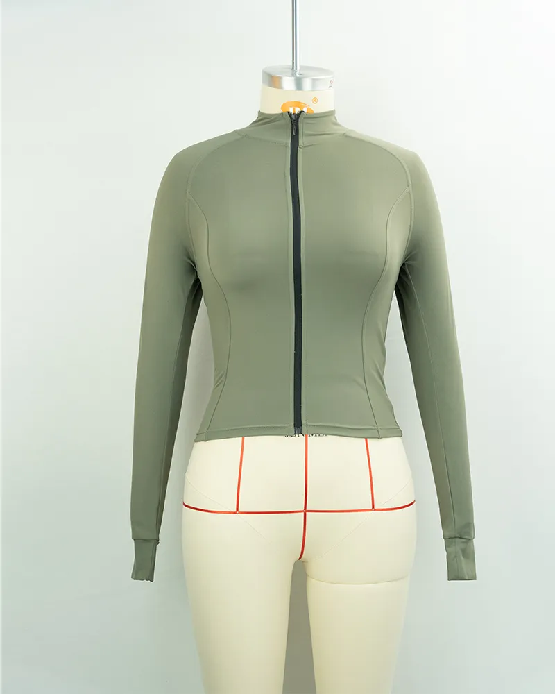 Women’s Olive Green Waist-Cinched Cropped Jacket-1