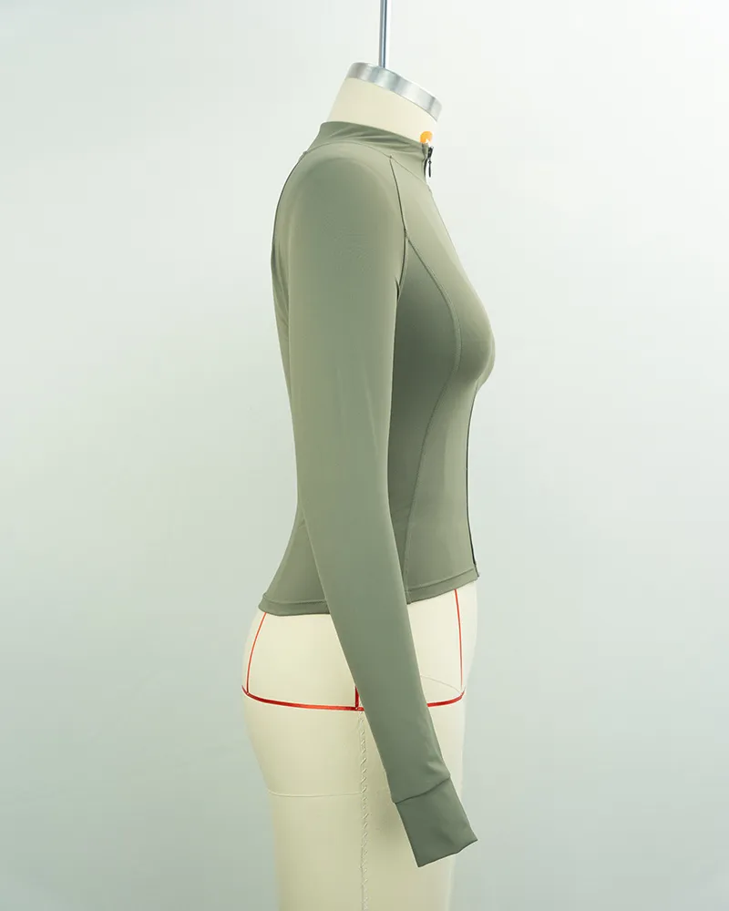 Women’s Olive Green Waist-Cinched Cropped Jacket-4