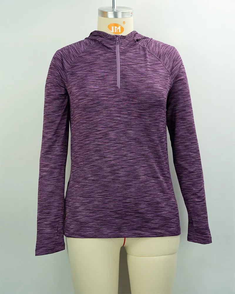 Women’s Purple Space Dye Long Sleeve Hoodie -1