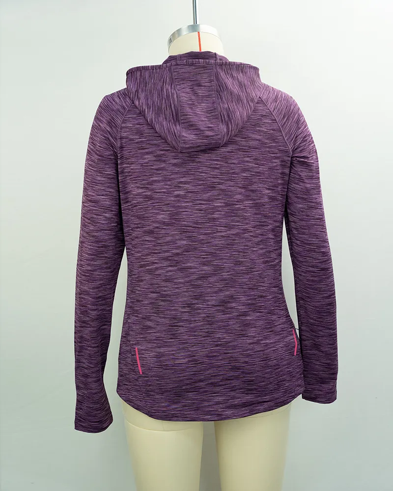 Women’s Purple Space Dye Long Sleeve Hoodie -2