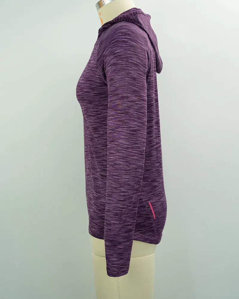 Women’s Purple Space Dye Long Sleeve Hoodie -3