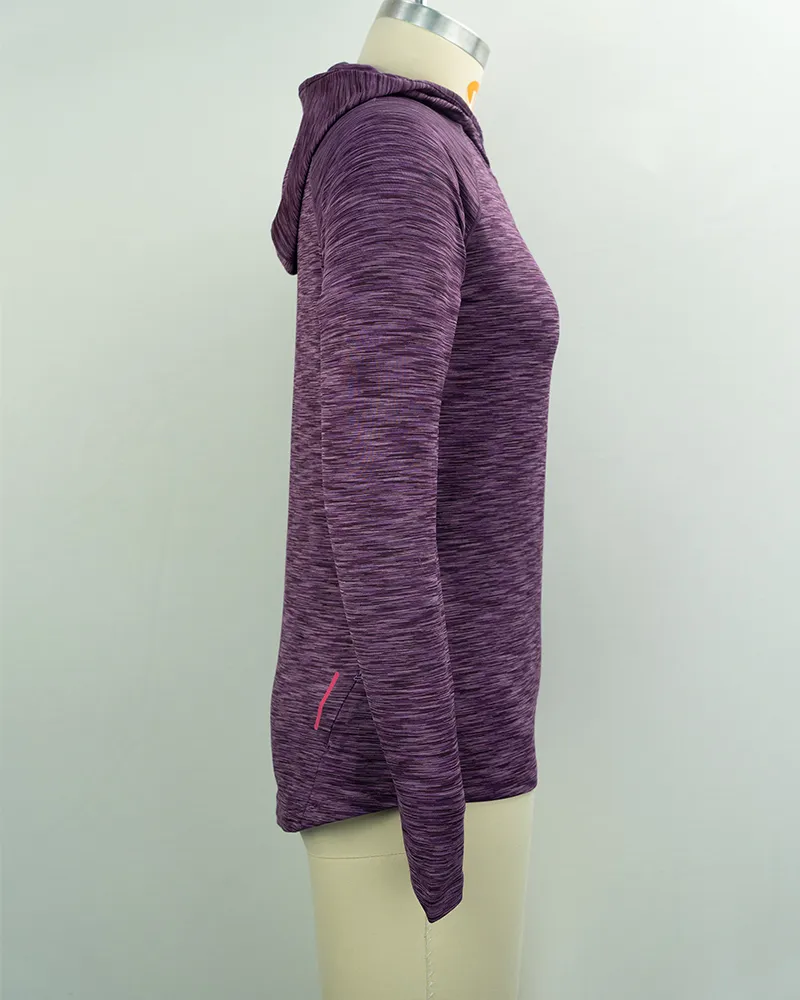 Women’s Purple Space Dye Long Sleeve Hoodie -4