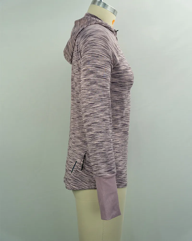 Women’s Space Dye Performance Hoodie with Long Sleeves-4