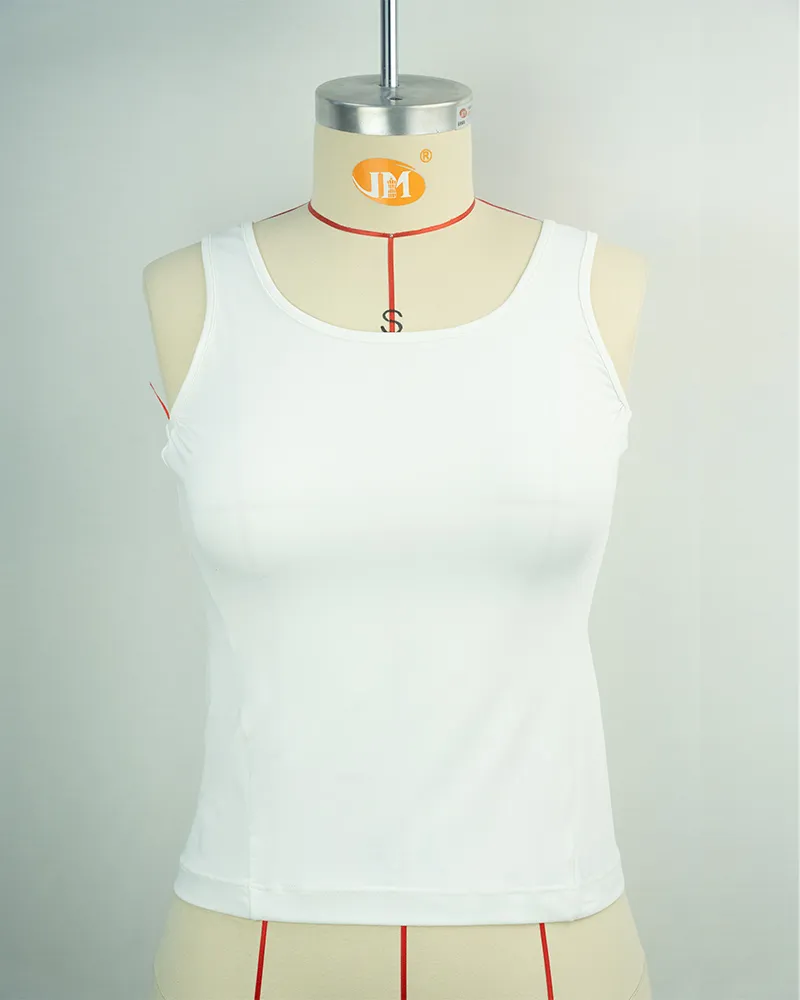 Women’s White Performance Tank Top with Breathable Side Panels-1