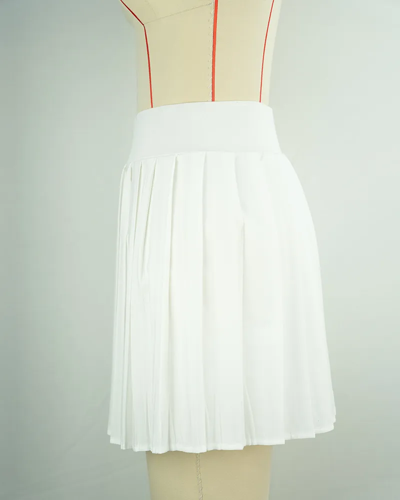 Women’s White Tennis Skirt with Pleats-3