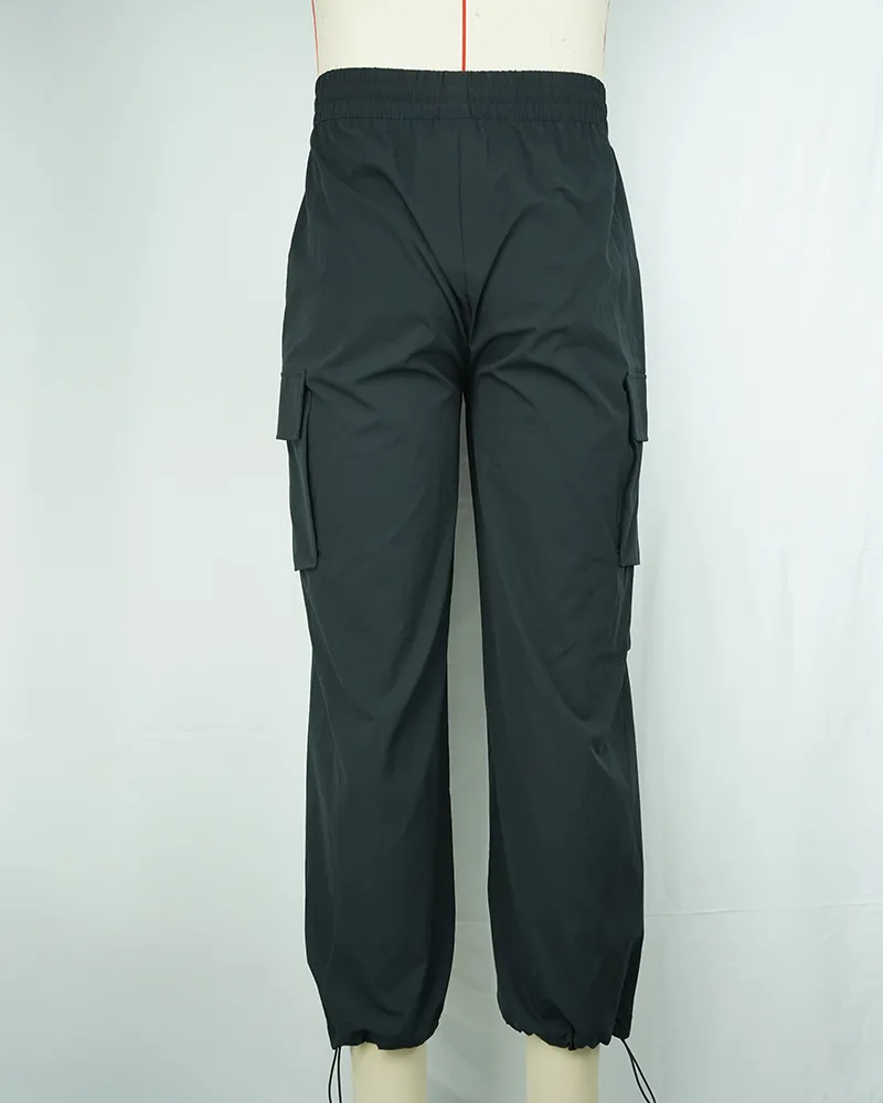 Men Black Lightweight Casual Jogger Pants Loose Fit Quick-Dry-2