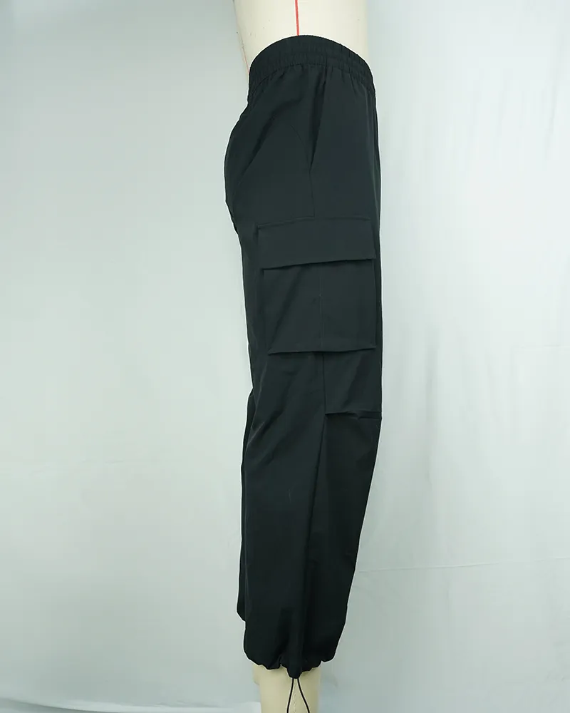 Men Black Lightweight Casual Jogger Pants Loose Fit Quick-Dry-3