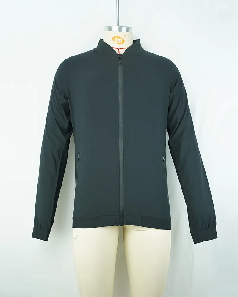 Men’s Black Long Sleeve Cycling Jersey Full Zip Breathable Quick Dry Pocket-1