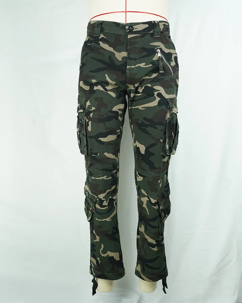 Men’s Camo Cargo Trousers Lightweight Summer Pants-1