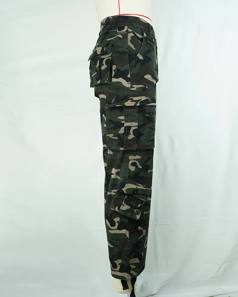 Men’s Camo Cargo Trousers Lightweight Summer Pants-3