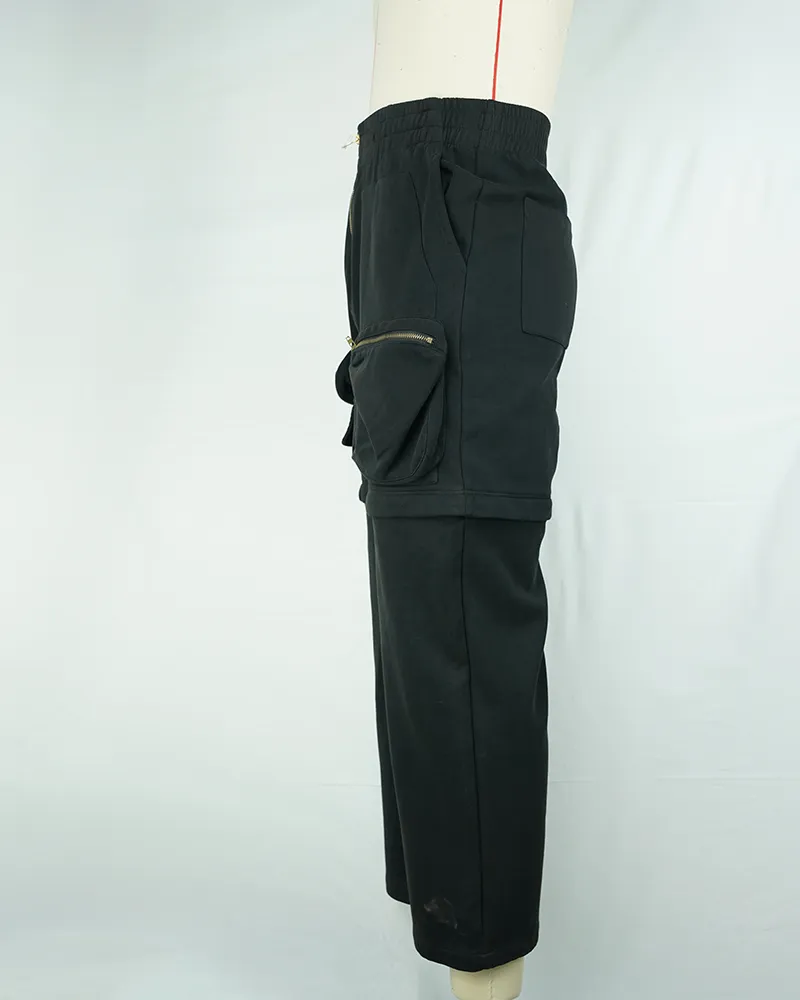 Men’s Lightweight Urban Cargo Trousers Tapered Summer Pants-4