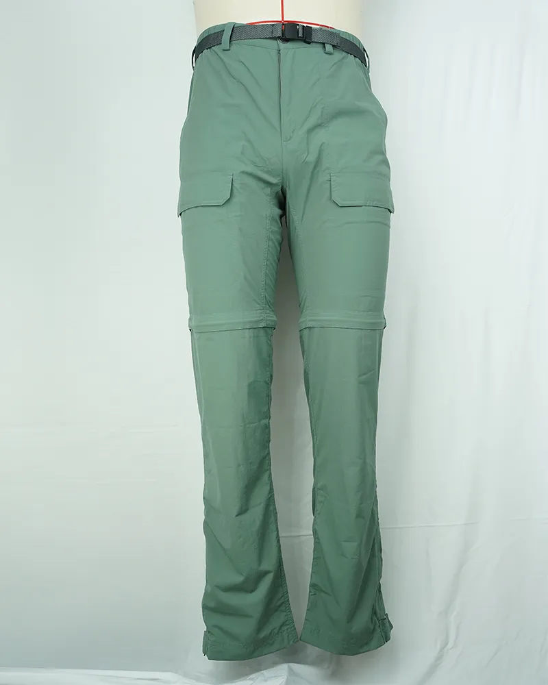 Men’s green Summer Lightweight Nylon Travel Pants Quick-Dry Tapered Fit- 1