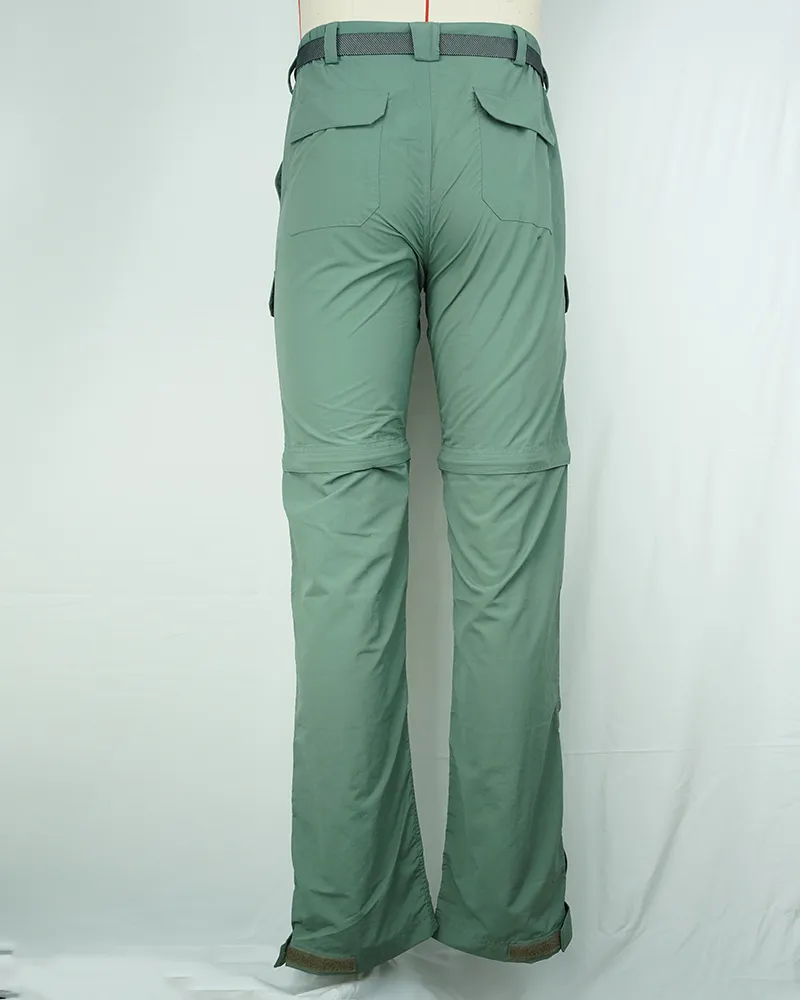 Men’s green Summer Lightweight Nylon Travel Pants Quick-Dry Tapered Fit-2
