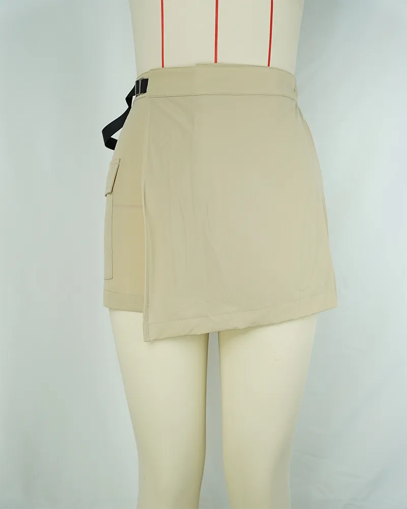 Women’s Summer Brown Culotte Skirt Pants Elegant Wide Leg-1
