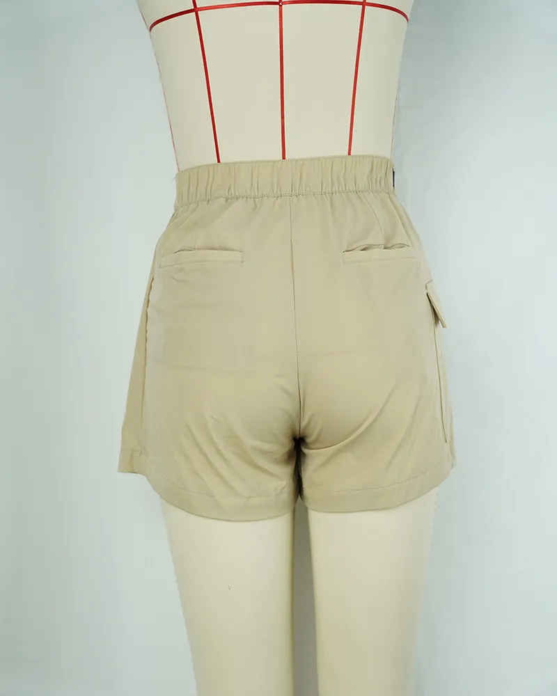 Women’s Summer Brown Culotte Skirt Pants Elegant Wide Leg-2