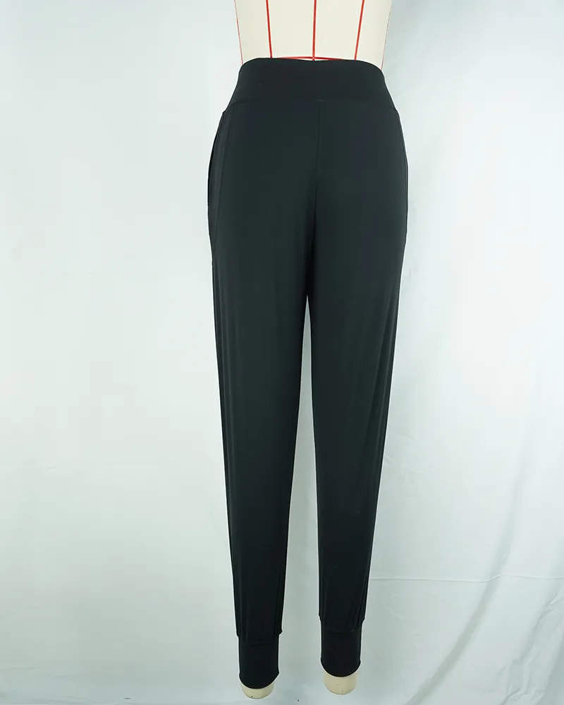 Women’s Summer Slim Taper Trousers High Rise Active Pants-2